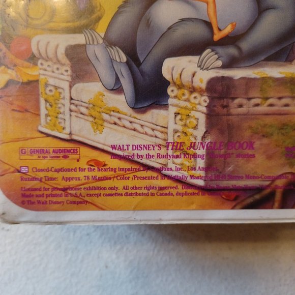 The Jungle Book (VHS, 1991) Walt Disney’s Classic Black Diamond Edition PreOwned - Picture 3 of 6